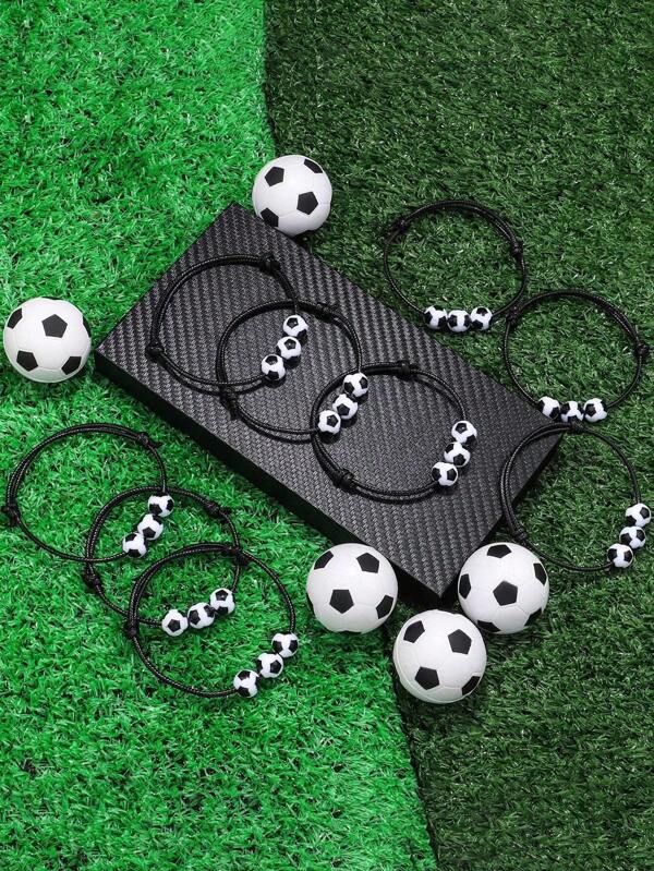 20 sztuk sportowych upominków na przyjęcie bransoletki z zawieszkami, piłka nożna koszykówka futbol baseball siatkówka koralikowe bransoletki z piłkami regulowane inspirujące opaski na nadgarstek motyw sportowy urodziny upominki na przyjęcie powrót do szkoły walentynki