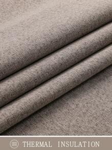 1 件/2 件仿亚麻遮光窗帘，多种尺寸可选，适用于卧室、客厅、家庭影院、餐厅，带拉绳窗帘布，深灰色