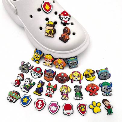 Paw Patrol 10/20/31pcs New Cartoon Paw Patrol Series Hollow Out Clogs Shoe Charms Soft PVC Personalized DIY Shoe Accessories & Decor