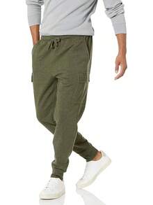 Essentials Men's Cargo Fleece Jogger Sweatpant - Azul y blanco - Ver 1