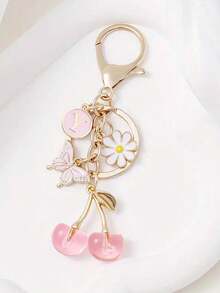 情人节女士时尚配饰创意设计亚克力樱桃吊坠花蝴蝶字母钥匙扣包鞋吊坠礼物送给朋友背包装饰包钥匙扣 - 彩色 - 查看 31