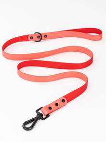 1pc Dual-Color Splicing Leash, PVC Pet Double-Sided Embossed Dog Leash, Waterproof & Durable, Easy To Clean