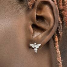 1 对天使翼耳环，水钻耳环，时尚合金耳环