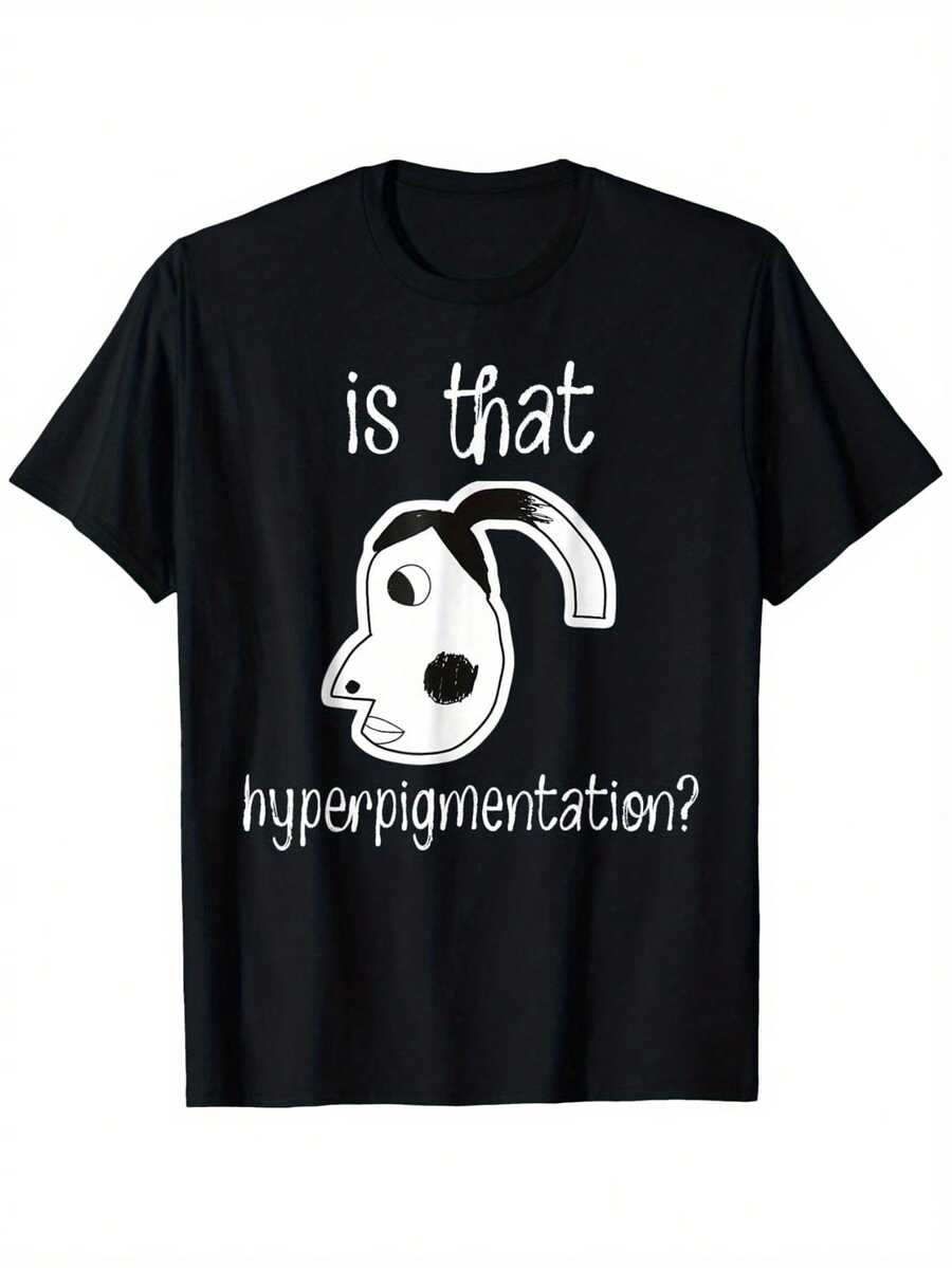 Plus Size Funny T Shirts Funny 'Is That Hyperpigmentation' Meme T-Shirt Retro Cotton Casual Short Sleeve Party Theme For Men Women Size L-3XL 4XL 5XL - 黑色 - 查看 1