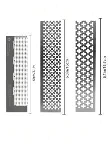 DIY Diamantmalerei Werkzeugregel 1/3 Stücke Pflaumenbüten Form Werkzeugregel geeignet für runde und quadratische Diamant-Handmalerei, Edelstahl Material Punktraster Regel, Diamantmalerei Werkzeug, das beste Werkzeug für handgemachte Diamant Positionskorrektur
