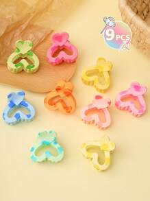 9pcs Dopamine-Inspired Colorful Cute Shark Hair Clips Set, Suitable For Daily Wear, Women/Students, Travel, Gift