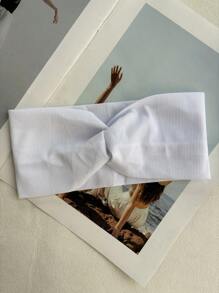 3 Fasce elastiche a maglia con motivo a bandana, accessori per capelli eleganti e alla moda, colori grigio, rosa, bianco.