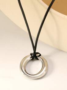 Vacuum Electroplating Personalized Necklace, Stainless Steel O-Ring Pendant Necklace, Suitable For Women's Commuting.