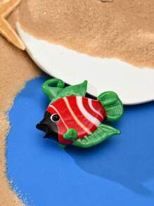 1/5 piezas Decoración de vida marina pintada a mano de cerámica esmaltada multicolor, apta para manualidades DIY como colgantes, collares, pendientes, llaveros, correas de teléfono como regalos para familiares, parejas y amigos
