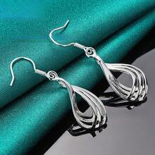 Earrings Fashion Jewelry Elegant Woman Charm Twist Wavy Line Drop Earrings Trendsetter Christmas Gifts - 合金 - 查看 5