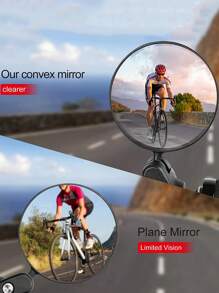 2pcs/Set Bicycle Mirrors, Handlebar End Bike Rearview Mirrors 360 Degree Adjustable Convex Glass Lens For Mountain & Road Bikes, High Definition Convex Mirror, Riding Rear View, With Hex Wrench For Easy Installation