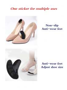 Anti-Slip Heel Grips, Silicone Insole Pads, Shoe Heel Liners, Foot Pain Relief Cushions, Heel Strips, Toe Protectors, Half Size Filler - Shoe Accessories To Prevent Slip, Rub And Reduce Shoe Size
