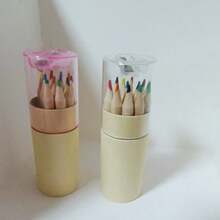 12 支/套创意短彩色铅笔套装，迷你可爱铅笔，内置卷笔刀，适合返校用品、奖品礼物，颜色随机混合 - 彩色 - 查看 21