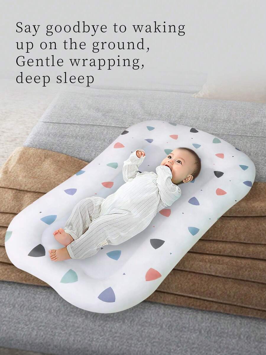 PURE CUDDLE 1pc Plain Color Infant Bionic Bed, Reversible Baby Nest, Suitable For All Seasons