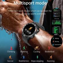 GUHUAVMI 1pc Outdoor Sports Smart Watch, 1.53inch HD Screen, With LED Flashlight, Wireless Call, Info Push, Compass, Heart Rate/Sleep Monitoring, Fitness Tracker Smartwatch, IP67 Waterproof Watch For Men Women, Suitable For Android IOS