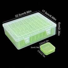 1pc Clear Plastic Organizer With Adjustable Compartments And Extra Small Containers - Versatile Storage Solution For Beads, Jewelry And Crafts Clear Design - Multicolor - View 4