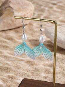 Natural Seashell Pearl Beaded Earrings - Bohemian Ocean Beach Vacation Jewelry, Colorful Statement Dangle Earrings For Women