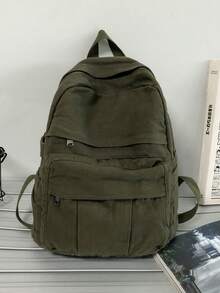 Versatile Fashion Women Canvas Backpack, Casual Rucksack, School Backpack, School Supplies, School Bag, Backpack For School, Back To School Backpack, School Bookbag, Big Backpack, Backpack School, Back To School Bags, Large Capacity, Lightweight, Portable, Classic Casual, Suitable For Teen Girls Women College Students, Rookies & White-Collar Workers, Perfect For Back To School, First Day Of School, College, Stadium, Sports