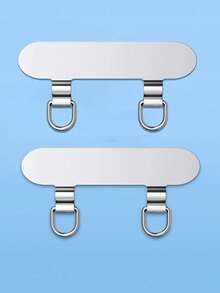 Mobile Phone Lanyard Stainless Steel Clip Double Ear Metal Gasket Lanyard Fixed Thin Back Patch Anti-Lost Knot Solid Connection Piece - Multicolor - View 11