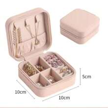 Portable Mini Jewelry Storage Box Travel Organizer Jewelry Case Leather Storage Earrings Necklace Ring Jewelry Organizer Display