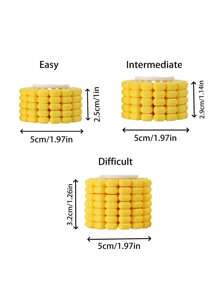 玉米-塑料材质-创意仿真玉米设计，多种选择，小巧易携带，适合消磨时间，锻炼思维能力，返校礼物，生日礼物，缓解压力，完美的Oros魔方 - 彩色 - 查看 7
