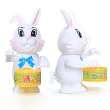 1 件随机颜色机械木制击鼓兔子玩具 - 彩色 - 查看 11