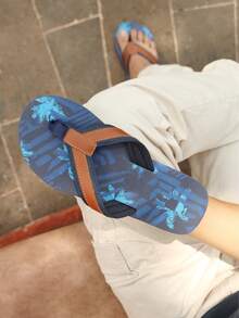 Sandalia de caballero, muy cómodas, perfectas para el interior y exterior de la casa. - Azul Marino - Ver 1