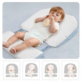 1 件新生儿防吐奶倾斜垫，可拆卸可洗，便携式，适合 0-3 岁