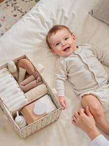 1pc Floral Diaper Caddy Organizer, Stylish Nursery Storage Basket - Gift For Baby Shower, Baby Registry Must Have, Newborn Essentials , Baby Caddy Organizer(Flower Prints In Randomized Positions)