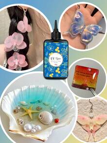 100g/200g/400g UV Resin Hard, Crystal Clear UV Cure Epoxy Resin Kit Premixed Resina UV Transparent Solar Activated Glue For Jewelry Making Fast Curing