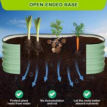 2 Pcs 4.5x2x1ft Oval Raised Garden Bed, Galvanized Raised Beds,Open-Ended Base Metal Raised Planter Beds,Garden Bed Outdoor,Planter Raised Boxes For Vegetables, Flowers,Tool-Free Asse,  4.5x2x1 FT Oval Raised Garden Bed, 2 Pcs Galvanized Raised Beds For Outdoor, Planter Raised Boxes With Open-Ended Base,Large Metal Raised Planter Beds For Vegetables,Flowers,Tool-Free Assembly,White - 綠 - 查看 7