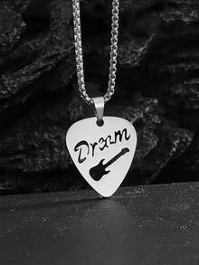 1pc Men's Stainless Steel Smooth Guitar Pick Pendant Necklace - Guitar Pick Pendant - View 23