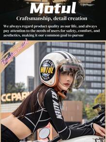 AD Motorcycle Helmet Retro Style With Anti-UV Inner Lens Moto Casco Outside Riding Helmet