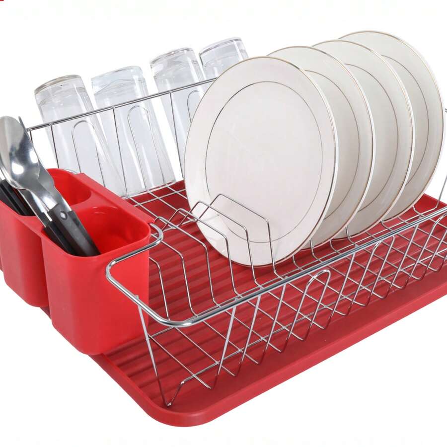 Escurridor de Platos de Acero Inoxidable con Trastes