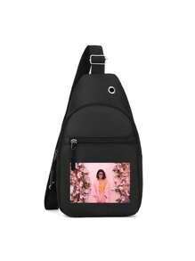 1 Piece Customized Waist Bag, Chest Bag, Casual, Fashionable, Letters, DIY, Simple, Light, Portable, Large Capacity, Wear-Resistant, Solid Color, Travel, Shopping, Zipper, Multi-Function, Multiple Bags