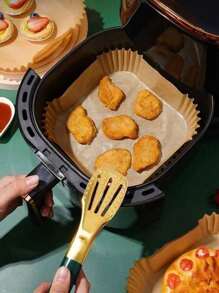 200pcs/Pack Air Fryer Paper Liners, Oil Absorption Sheets, Baking Parchment, Round Paper Dishes For Home Cooking