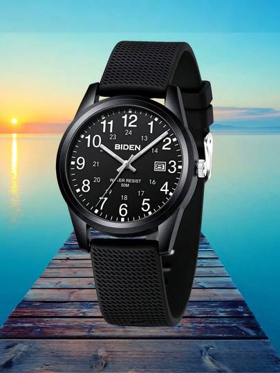 BIDEN 女士腕表，模拟石英运动中性腕表，30米防水，女性护士/医生/医疗专业人士时间表，秒针发光，数字易读表盘，女士腕表
