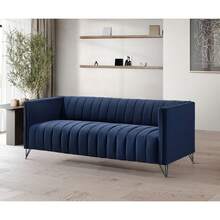 Home Design Kurtis Square Arm Chair, Loveseat, Sofa - Blue - View 8