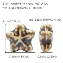 10 件釉面陶瓷珠，海星隔珠 2 毫米孔贝壳，适用于手链、耳环和项链，DIY 海滩珠宝和工艺品 - Sea Star Beads - 查看 16