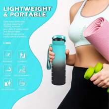 1pc 300/800/2000ml Large-Capacity Gradient Water Cup, Portable Outdoor Travel Sports Straw Cup,Water Bottles With Times To Drink And Straw, Motivational Water Bottle With Time Marker, Leakproof, Drinking Sports Water Bottle For Fitness, Gym And Outdoor,Back To School