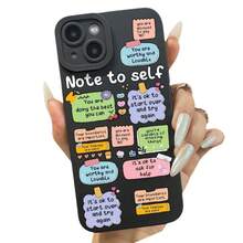 Funda para teléfono móvil con diseño de ángel de la guarda con palabras de aliento, compatible con iPhone 17/16 Pro Max, 15, 14, 13, 12, 11, Xs, Xr y Xsmax. Protección completa contra golpes, funda negra suave - Regalo de cumpleaños para novio y novia, palabras de aliento. - Negro - Ver 4