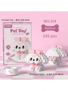 Set de bloques de construcción en miniatura con diseño de perros lindos. Kit de bloques DIY de perros, juguete de bloques de construcción compatible con otros bloques en miniatura. Excelente para mejorar la habilidad manual y desarrollar la capacidad de pensamiento. Adecuado para reuniones familiares y como decoración de regalo, incluye modelos como Dachshund y Border Collie.