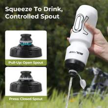 1 pièce, 750 ml/25,36 oz, valve avec embout anti-fuite, bouteille de sport portable à boire directement, en plastique PP5, style sportif minimaliste, trois couleurs au choix (noir/blanc/semi-transparent), corps de bouteille profilé et rainuré
