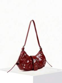 Retro Bag 1PC Y2K Gothic Fashionable Type Rivet Decoration Vintage Block Decoration Women's Shoulder Bags And Shoulder Botes Are Adjusted For Daily Travel, Niche Design, Steampunk, Goth,Bag For Women, Cool Girls Street Wear,Peferct For Music Festival, Concert, Rock Style Bag For Women
