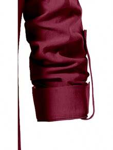 Men's Pure Cotton Retro Lace Up Shirts For Renaissance Pirate Viking Medieval - Burgundy - View 6