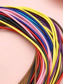 10pcs Wax Cord Leather Rope Necklace, DIY Craft Jewelry Pendant Necklace Choker Chain With Lobster Clasp, Suitable For Women Daily Wear