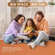 SUN YEE Kids Play Mat Baby Crawling Soft Leather Cover Plush Foam Padding Brown - màu nâu - Xem 6