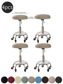 1pc Solid Color Stretchable Anti-Splash Milk Silk Round Seat Cover, Modern Style All-Season Dust-Proof Premium Bar Stool Cover, Suitable For Home