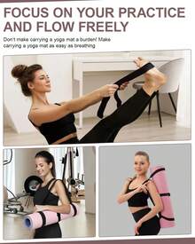Yoga, Premium Yoga Strap Carrying Yoga Mats With Adjustable Strap, Suitable Carrying Most Sizes Of Yoga Mats, Your Hands, Soft And Durable - 黑色 - 查看 8
