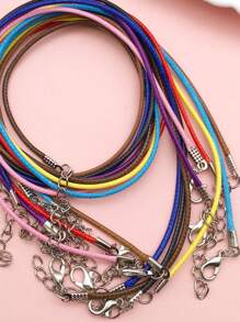 10pcs Wax Cord Leather Rope Necklace, DIY Craft Jewelry Pendant Necklace Choker Chain With Lobster Clasp, Suitable For Women Daily Wear